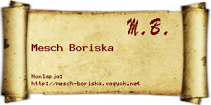 Mesch Boriska névjegykártya